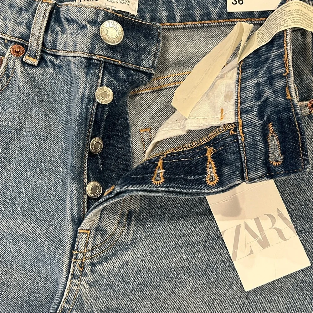 Zara Light Blue Denim Cutoff Shorts - Picture 3 of 9